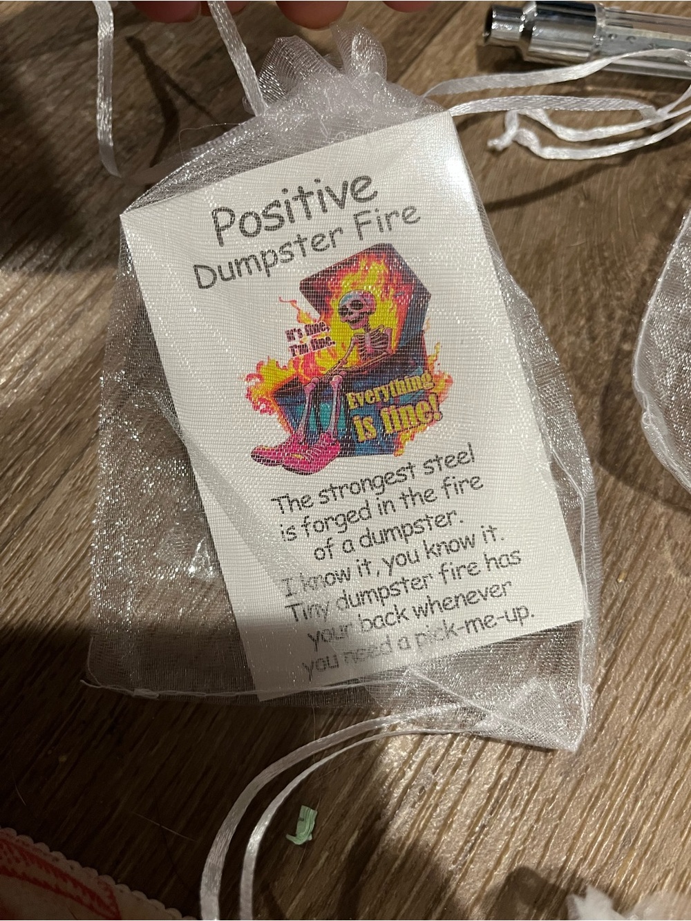 Positive Dumpster Fire Motivational keyring Multicolor you all of them for 25
